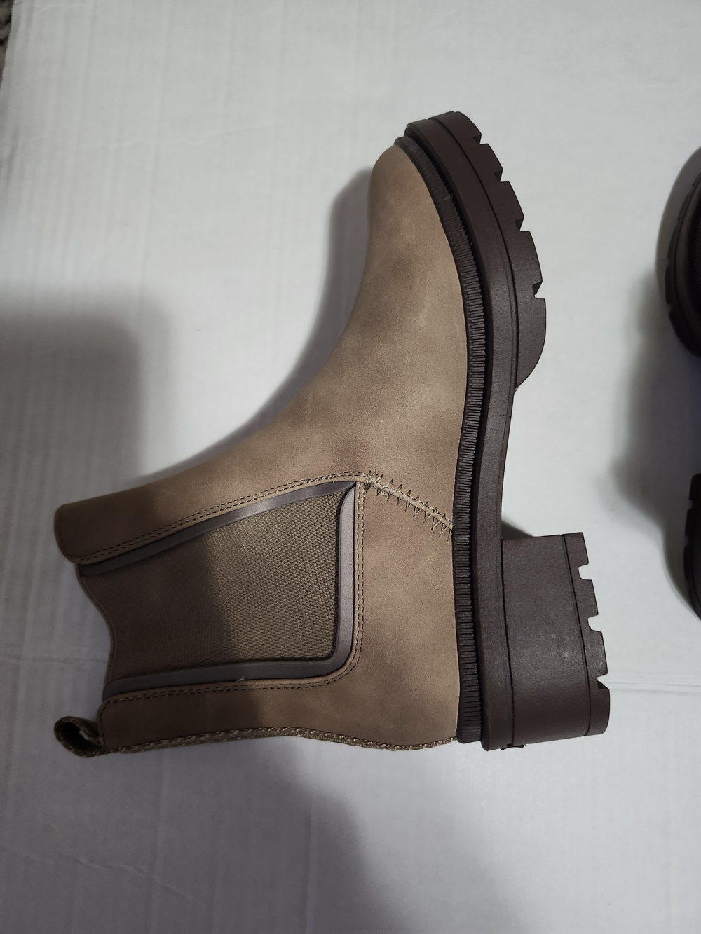 Rocket Dog Chelsea Boot in Taupe and Dark Brown Lug Sole